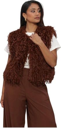 Nukus Nukus, Jassen, Dames, Bruin, S, Mila Gilet Feather