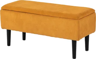 HOMCOM Panca Contenitore 120kg Max In Poliestere E Gambe Di Legno - Homcom