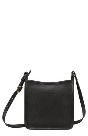 Longchamp Small Le Foulonn&eacute; Leather Crossbody Bag in Black at Nordstrom