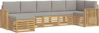 vidaXL Conjunto De Sof&aacute;s De Exterior 7 Uds. Blanco Y Gris Claro Vidaxl