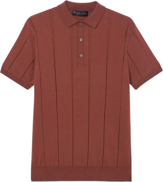 Brooks Brothers Polo in cotone con ricamo logo - Marrone