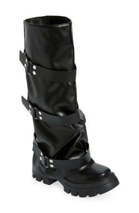 Azalea Wang Charna Lug Sole Knee High Boot in Black at Nordstrom Rack, Size 9