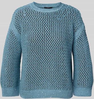 Zero Strickpullover mit Rundhalsausschnitt in Bleu, Größe 40