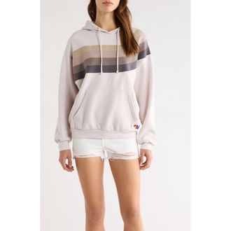 Aviator Nation Wave Stripe 4 Hoodie in Dove Grey/Charcoal at Nordstrom, Size X-Large