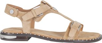 Ash Beige Suede Piper T-Strap Sandals