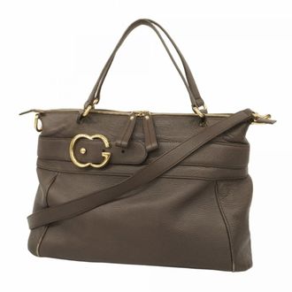 Gucci Brown Leather Tote Bag (Pre-Owned)