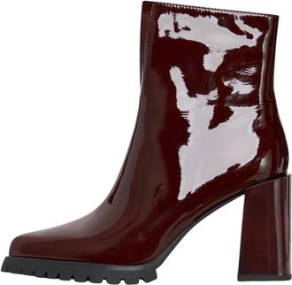 Cesare Gaspari Block Heel Boots Helen - Dames - Laarzen met Hak - Rood - 37 EU - Leer - Schoenen