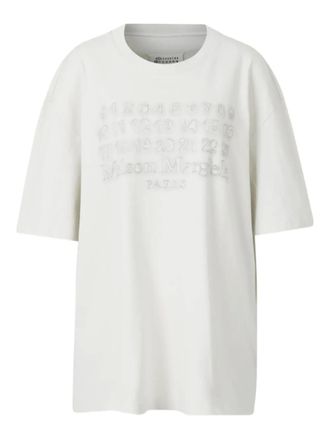 Maison Margiela numbers-embroidered T-shirt - women - Cotton - S - White