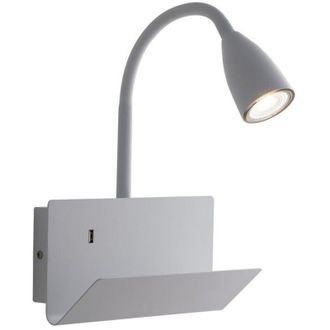 Fan Europe Fan Europe Gulp - Estante De L&aacute;mpara De Pared Usb De Lectura De Brazo Flexible, Blanco, Gu10