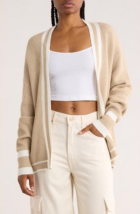 Vigoss Two-Tone Cardigan in Oat Heather/Creme at Nordstrom Rack, Size X-Large
