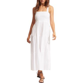 Seafolly Faithful Cover-Up Midi Sundress in White at Nordstrom Rack, Size X-Large