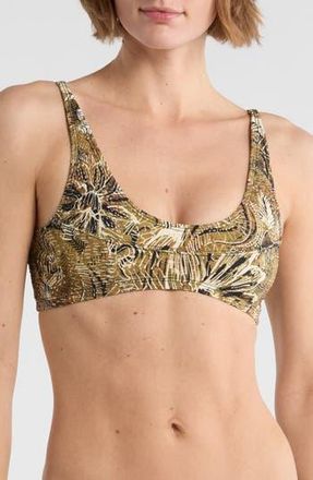Free People Printed Farrah Bralette Bikini Top in Olive at Nordstrom Rack, Size X-Small