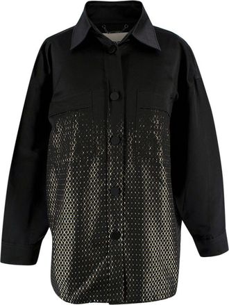 Fendi Black Silk Printed Button-down Shirt Size XS