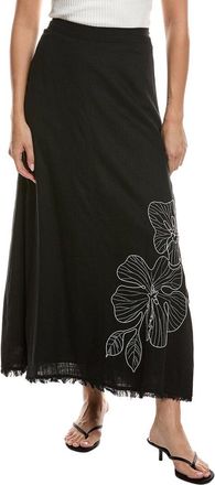 Vince Camuto Center Front Seam Linen-Blend Maxi Skirt