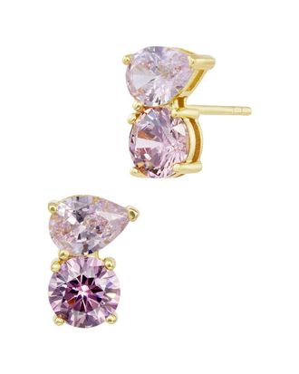 Savvy Cie Jewels Silver Cz Stud Earrings