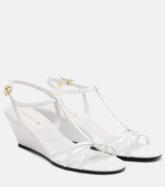 Prada Patent leather wedge sandals