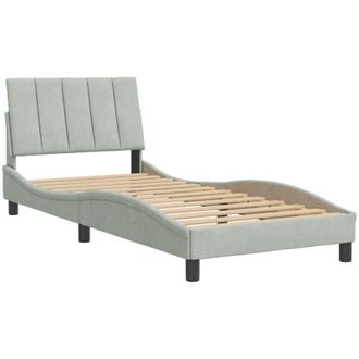 vidaXL Estructura De Cama Sin Colch&oacute;n Terciopelo Gris Claro 80x200 Cm Vidaxl