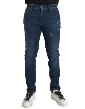 Dolce & Gabbana Slim Fit Versleten Jeans