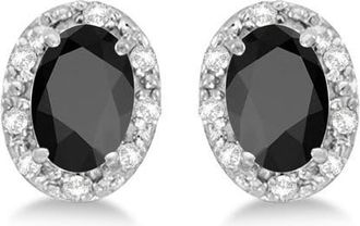 Allurez 14K Gold Diamond & Gemstone Earrings in 1.10Ct/onyx/White Gold at Nordstrom
