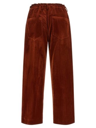 Nude Velvet Wide-Leg Trousers - Rust