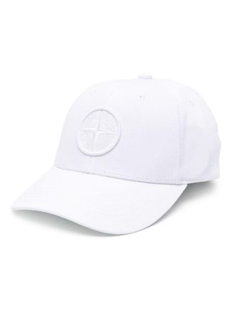 Stone Island Cappello da baseball con ricamo - Bianco