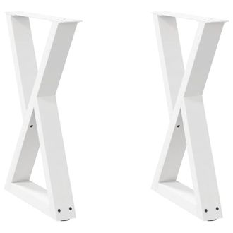 Berkfield Home Dining Table Legs 2 pcs White 50x(72-73.3) cm Steel