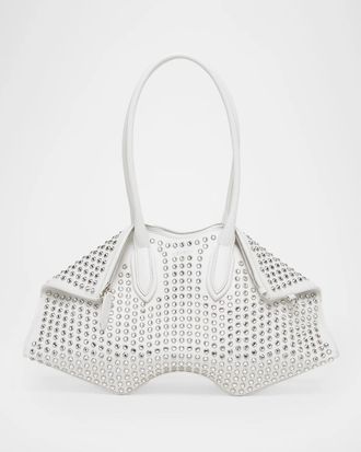 Alexander McQueen Manta Sculptural Crystal Stud Shoulder Bag