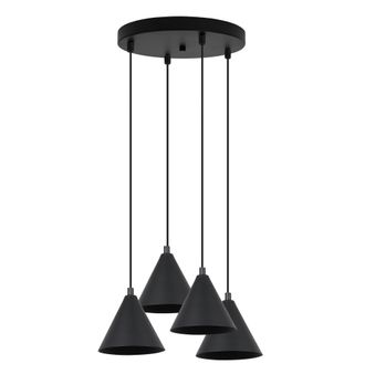 OEM L&aacute;mpara Colgante Soho Negra 4 Placas 14cm E14