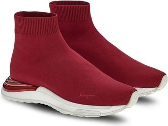 Ferragamo Logo-Print Slip-On Sneaker - Red