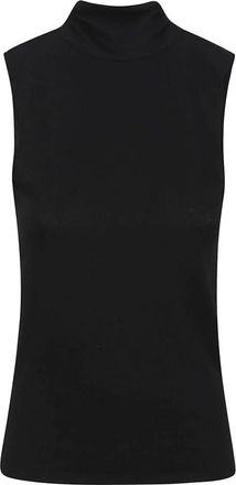 Majestic Filatures Zwarte Katoen Kasjmier Top Portugal - Dames - Tops zonder mouwen - Zwart - L - Katoen - Tops