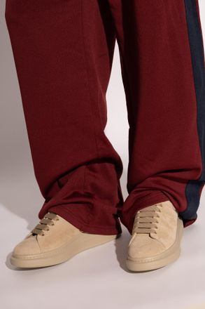 Alexander McQueen Leather Sports Shoes With Logo, Mens, Beige