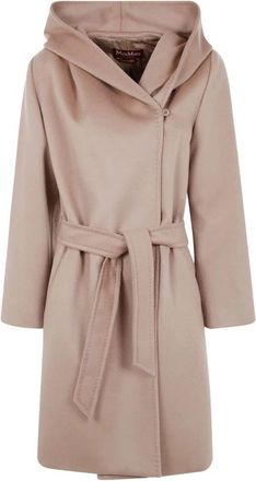 Max Mara Newmang Midi Jas - Dames - Jas met riem - Bruin - 3XS - Wol - Jassen