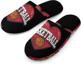 Generic Love Heart Basketball Lover Mens House Slippers Slip Indoor Slipper On Shoes Warm Outdoor