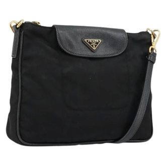 Prada Pre-owned Cross Body Bags, female, Black, Size: ONE SIZE Pre-owned Vintage Nylon Shoulder Bag