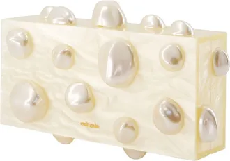 Cult Gaia Womens Orbs Clutch Ivory Acrylic