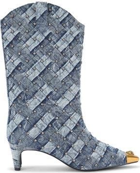Kurt Geiger Regent Crystal Embellished Cap Toe Boot in Navy at Nordstrom Rack, Size 6Us / 36Eu