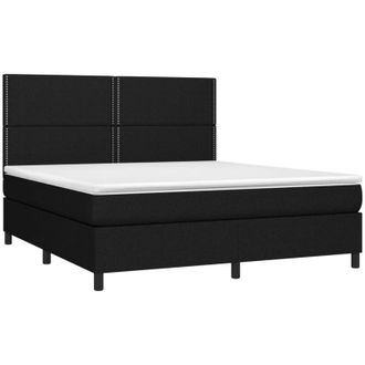 vidaXL Vidaxl - Cama Box Spring Con Colch&oacute;n Tela Negro 160x200 Cm