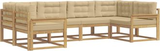 vidaXL Conjunto De Sof&aacute;s De Exterior 6 Uds. Y Beige Vidaxl