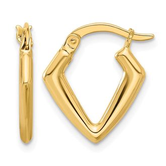 Diamond2Deal 14K Yellow Gold Polished Fancy Hoop Huggie Earrings