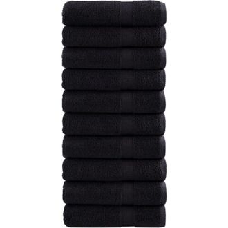 vidaXL Asciugamani Premium solund 10 pz Neri 50x100 cm 600 g/m&sup2; - Vidaxl