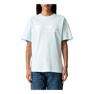 Sporty & Rich Camiseta Be Nice - Tops - Mujer - Azul - XS