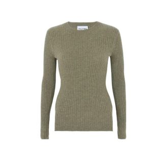 Kujten Jersey de punto con cuello redondo y canal&eacute; - Knitwear - Mujer - Verde - M