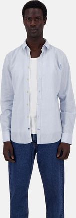 Colours & Sons Langarmhemd COLOURS & SONS colours & sons Langarmhemd Shirt-Linen Blend Kent, Herren, Gr. XL, N-Gr, blau, Obermaterial: 70% Baumwolle CO. 30% Leinen L