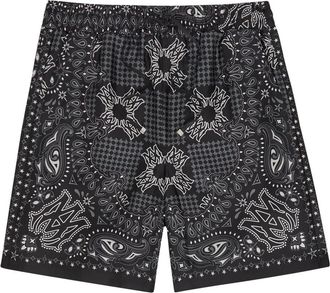 Amiri Checked Silk Shorts - Black - XL