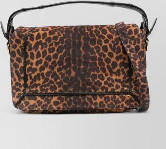 Jerome Dreyfuss leopard print suede shoulder bag