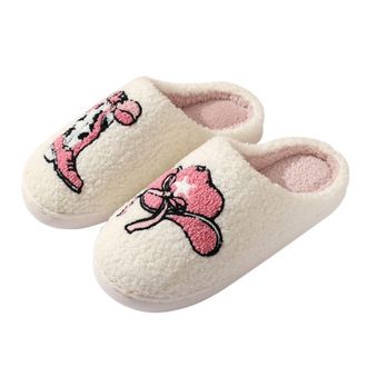 Generic Womens Cute Slippers Womens Memory Foam Slippers Cozy Furry Slides Casual Warm Slipper Wide Fit Pink Hat Printed Sliders Cool Boot Pattern Sliders Sli