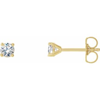 Diamond2Deal 1/3ct Lab-Grown Diamond Stud Earrings Clarity VS, Color F-G, 14k Gold