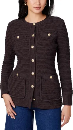 Toccin Constance Crew Neck Jacket In Espresso