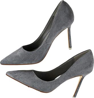 Generic Womens Fashion Pointed Toe High Heel Pumps Classic Stiletto Party Holiday Dress Shoes Gray