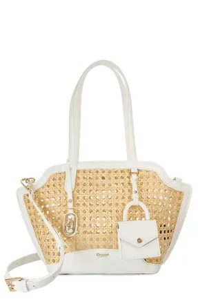 Dune London Dinidecided Rattan Shoulder Bag in White at Nordstrom